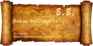 Bakay Böngér névjegykártya